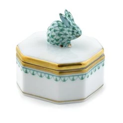 Herend Petite Octagonal Box With Bunny Finial -Collectibles Sales Store unnamed file 1062
