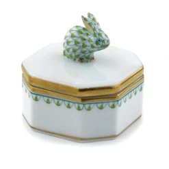 Herend Petite Octagonal Box With Bunny Finial -Collectibles Sales Store unnamed file 1063