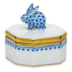 Herend Petite Octagonal Box With Bunny Finial -Collectibles Sales Store unnamed file 1066