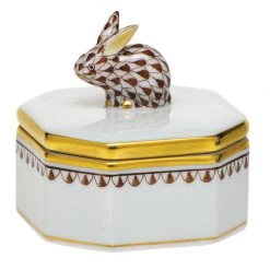 Herend Petite Octagonal Box With Bunny Finial -Collectibles Sales Store unnamed file 1068
