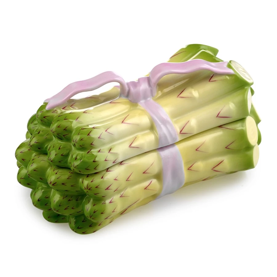 Herend Asparagus Box With Pink Ribbon 3 Herend Asparagus Box With Pink Ribbon