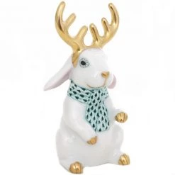 Herend White Reindeer Rabbit
