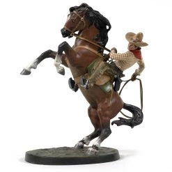 Scully & Scully Austrian Bronze Cowboy On Horseback, Large