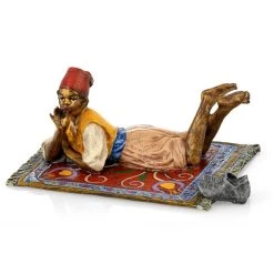 Scully & Scully Austrian Bronze Arabian Boy Lying On Carpet