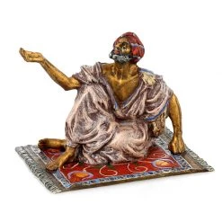 Scully & Scully Austrian Bronze Arabian Man Sitting On Carpet