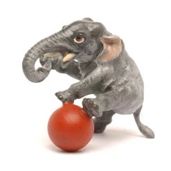 Scully & Scully Austrian Bronze Elephant With Red Ball Figurine