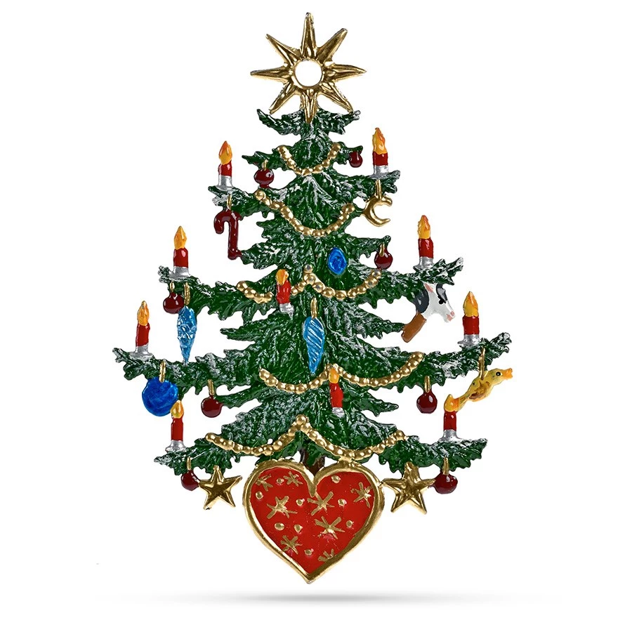 Scully & Scully Pewter Christmas Tree With Heart Ornament 3 Scully & Scully Pewter Christmas Tree With Heart Ornament