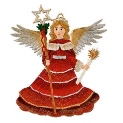 Scully & Scully Pewter Radiant Angel Ornament In Red