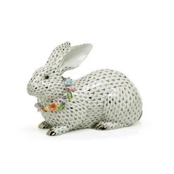 Herend Reserve Grey Bunny With Garland