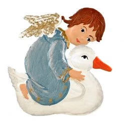 Scully & Scully Pewter Angel With Duck Ornament