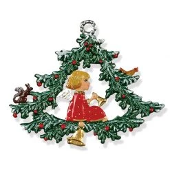 Scully & Scully Pewter Angel In Bell Tree Ornament