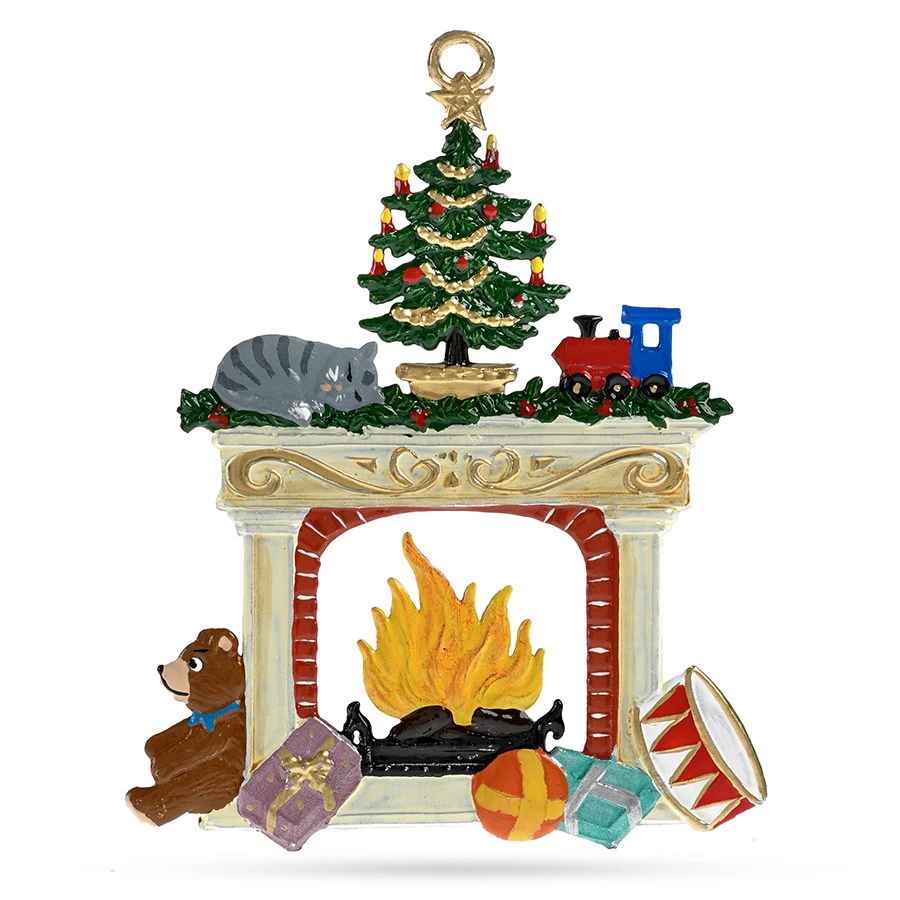 Scully & Scully Pewter Cozy Fireplace Ornament 3 Scully & Scully Pewter Cozy Fireplace Ornament