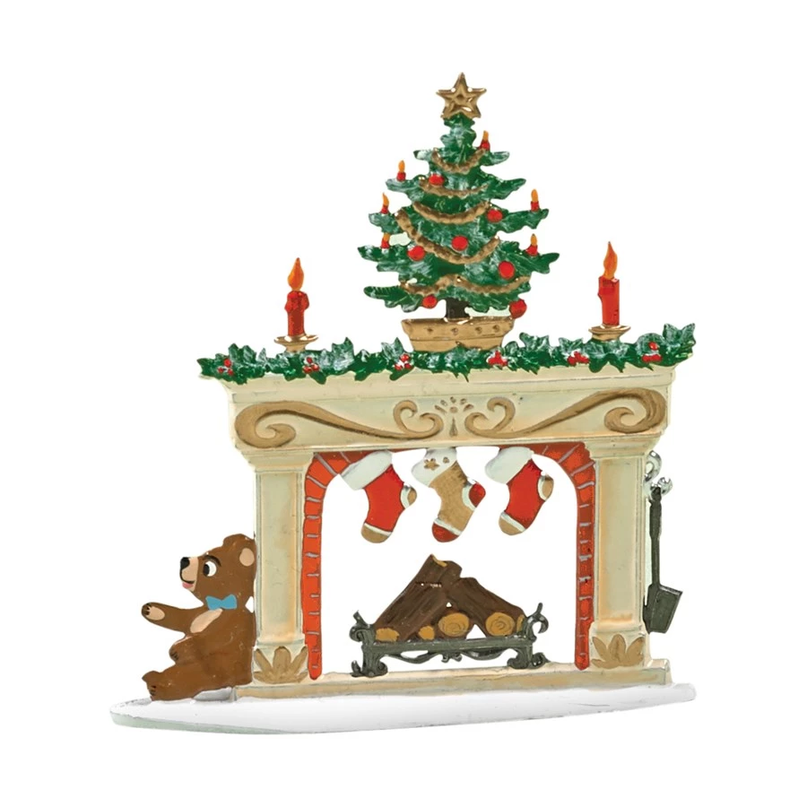 Scully & Scully Pewter Fireplace With Stockings 3 Scully & Scully Pewter Fireplace With Stockings