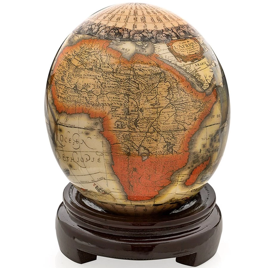 Scully & Scully Decoupage Ostrich Egg With Map Of Africa 3 Scully & Scully Decoupage Ostrich Egg With Map Of Africa