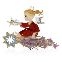 Scully & Scully Pewter Angel On Shooting Star Ornament