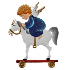 Scully & Scully Pewter Angel On Toy Horse Ornament