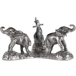 Scully & Scully Pewter Egg Stands With Three Elephants
