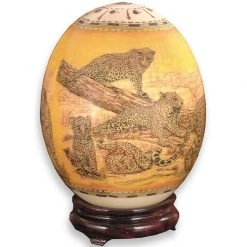 Scully & Scully Decoupage Ostrich Egg With Leopard