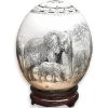 Scully & Scully Black & White Decoupage Ostrich Egg With Elephants -Collectibles Sales Store unnamed file 1647