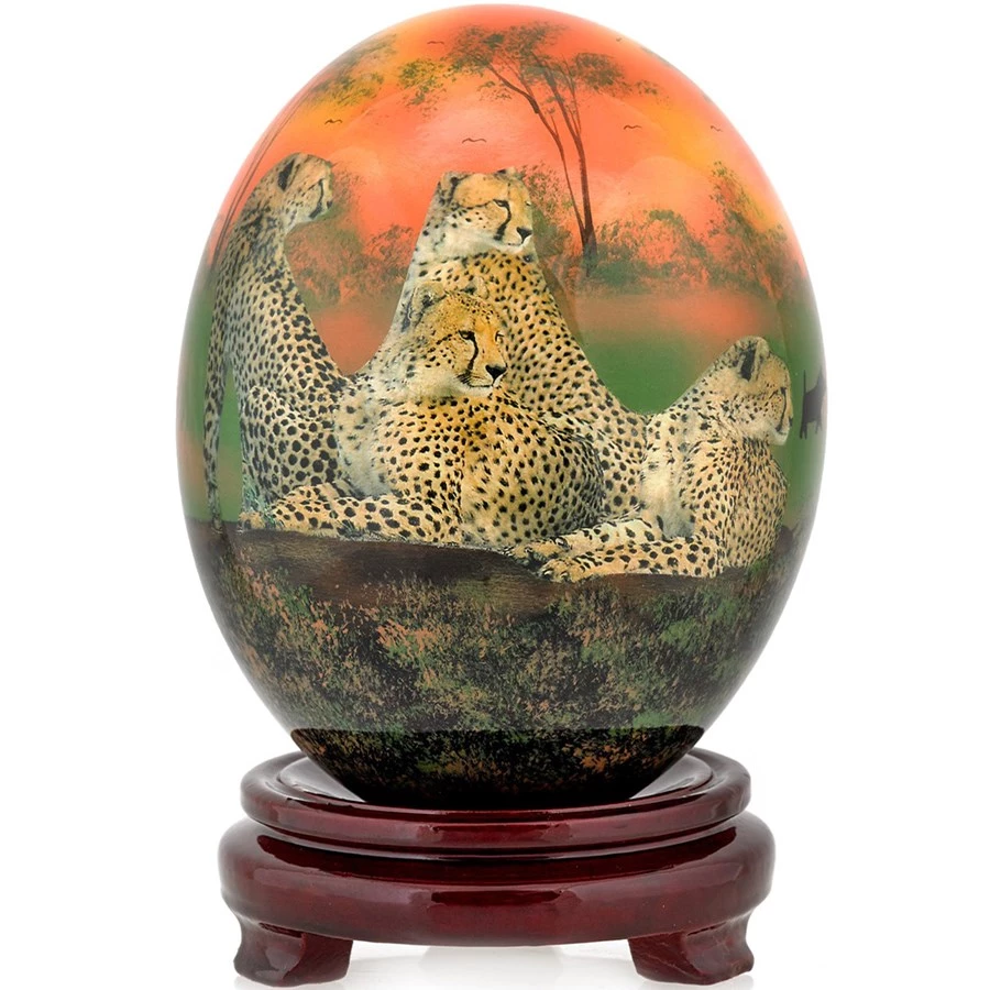 Scully & Scully Decoupage Ostrich Egg With Cheetahs & Warthogs 3 Scully & Scully Decoupage Ostrich Egg With Cheetahs & Warthogs