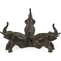 Scully & Scully Brass Ostrich Egg Stand With Three Elephants