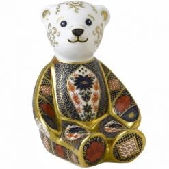 Royal Crown Derby Old Imari Solid Gold Band Bear Paperweight
