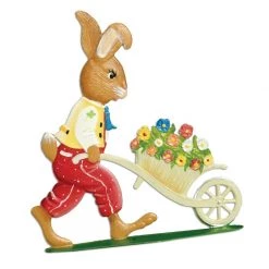 Scully & Scully Pewter Bunny Pushing Cart