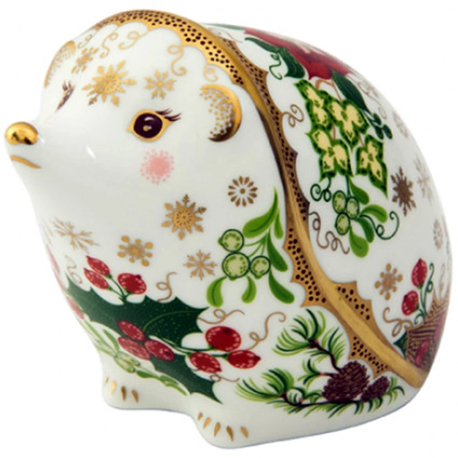 Royal Crown Derby Christmas Hedgehog Paperweight 3 Royal Crown Derby Christmas Hedgehog Paperweight