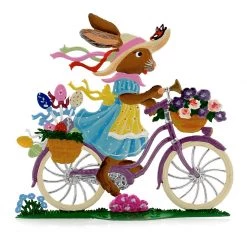 Scully & Scully Pewter Bunny On Bicycle
