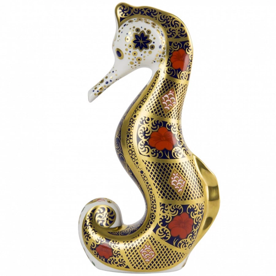 Royal Crown Derby Old Imari Seahorse Paperweight 3 Royal Crown Derby Old Imari Seahorse Paperweight