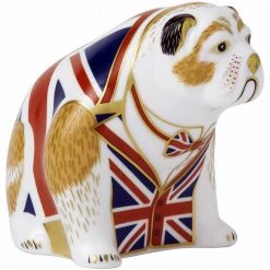 Royal Crown Derby Union Jack Bulldog Paperweight