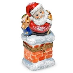 Scully & Scully Santa In Chimney Limoges Box