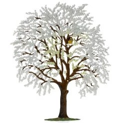 Scully & Scully Pewter Cherry Trees With Birdhouses