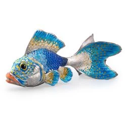 Scully & Scully Sterling Silver Two Tail Fish, Blue