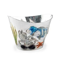 Scully & Scully Sterling Silver & Enamel Oval Fish Bucket, Medium