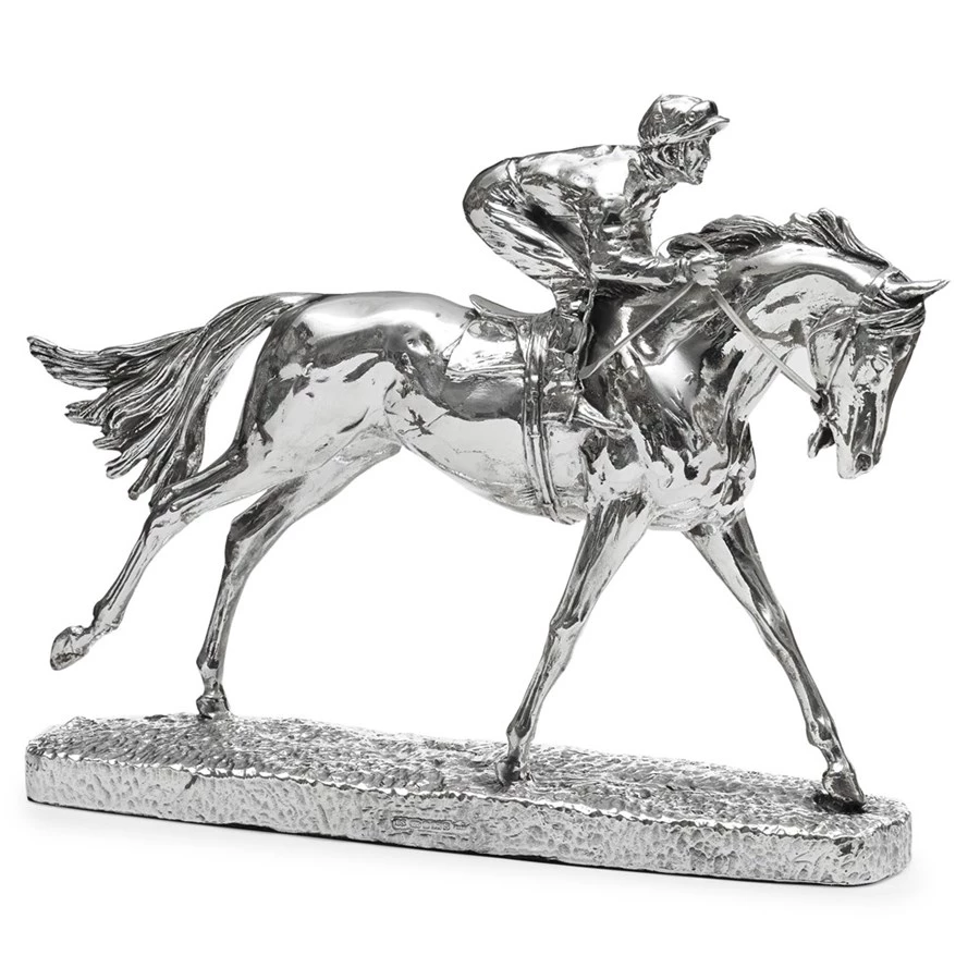 Scully & Scully Sterling Silver Horse And Jockey Sculptures 3 Scully & Scully Sterling Silver Horse And Jockey Sculptures