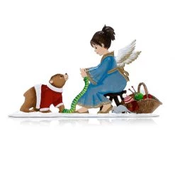 Scully & Scully Pewter Standing Art Cub's New Sweater With Angel