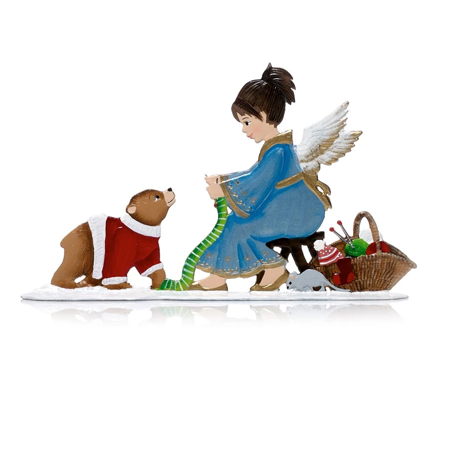 Scully & Scully Pewter Standing Art Cub's New Sweater With Angel 3 Scully & Scully Pewter Standing Art Cub's New Sweater With Angel