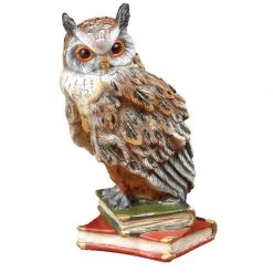 Scully & Scully Austrian Bronze Owl On Two Books Figurine