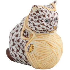 Herend Playful Kitten With Yarn -Collectibles Sales Store unnamed file 2946