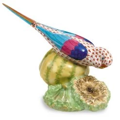 Herend Parakeet On Plant