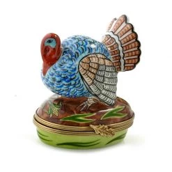 Scully & Scully Large Blue Turkey Limoges Box