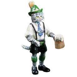 Scully & Scully Austrian Bronze Cat In Lederhosen Figurine