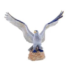 Herend Eagle On Rock, Sapphire