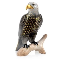 Herend Small Eagle, Black & Gold