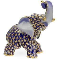 Herend Elephant, Cobalt