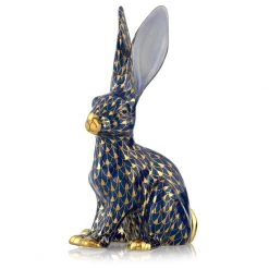 Herend Jack Rabbit, Cobalt & Gold