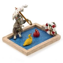 Scully & Scully Austrian Bronze Cat Swimming Pool