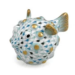 Herend Puffer Fish, Tri-Color Aquatic