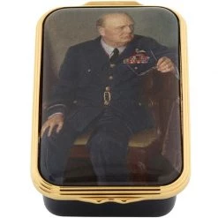 Halcyon Days Churchill Portrait By Chandor Enamel Box